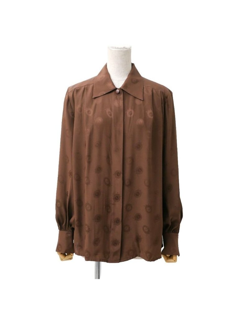 Dior Vintage Long Sleeve Shirt M Silk Satin Cd Logo